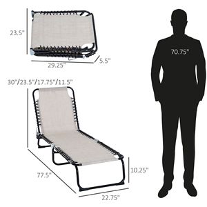 Sdraio Pieghevole da Esterno a 4 Posizioni Reclinabili, Sedia a Rete Traspirante per Piscina, Lettino Prendisole per Patio - Product Image 5