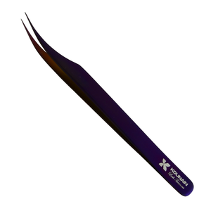 Pinzas Profesionales de Acero Inoxidable de 12 cm para Extensión de Pestañas, Punta Lisa, Recta y Curva, Recubrimiento de Plasma Arcoíris, Duraderas - Product Image 1