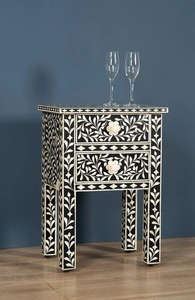 Mesa Consola Moderna de Ágata Negra con Incrustaciones, Hecha a Mano, Ecológica, Ligera, Desmontable, de Lujo, Clásica, con Forma Personalizable - Product Image 3