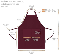 Tablier de cuisine unisexe noir en coton tissé et polyester avec logo personnalisé pour le personnel de ménage de l'hôtel, bavoir de cuisine pour hommes et femmes