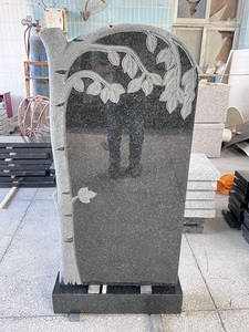 Nuevo Monumento Funerario de Granito Negro Estilo Ruso con Tallado de Árbol en Granito Negro - Product Image 2
