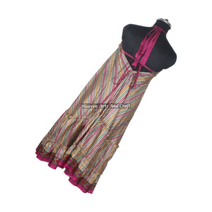 Nouvelle robe de plage bohème ethnique indienne vintage en soie sans manches, robe maxi Ibiza, robe de soirée tropicale longue jusqu'au sol - Product Image 2