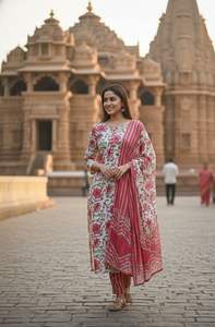 Ensemble Kurti Pantalon Dupatta 3 Pièces Premium pour Femmes, Tenue Ethnique Élégante pour le Quotidien et les Soirées - Product Image 3