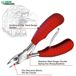 Coupe-ongles de qualité supérieure, pince à ongles en ABS avec poignée rouge, en acier inoxydable épais, instrument manuel chirurgical - Product Image 5