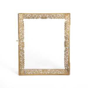 Modern Geometric Wall Mirror Gold Metal Framed Round Decorative Art - Product Image 3