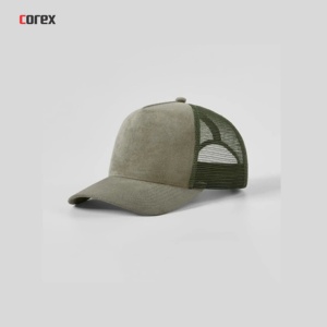 Casquette unisexe personnalisée COREX ENTERPRISES en toile respirante/imperméable à 5 panneaux, avec devant en daim rose et dos en mesh, réglable, broderie 3D - Product Image 2