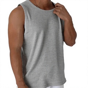 Men's Yellow Sleeveless Tank Top O-Neck Solid Color Casual Breathable Quick Dry Knitted 100% Cotton Athletic Wear - Product Image 6