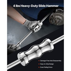 Set di attrezzi estrattori per semiasse CV interno 5/8-18 con martello scorrevole da 2 e 2,5 pollici e adattatore a forcella per giunto CV, utensile manuale per la rimozione di giunti CV interni - Product Image 5
