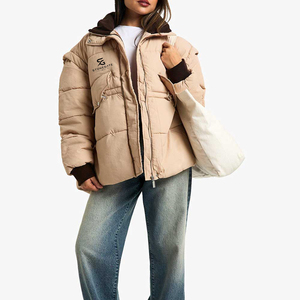 Chaqueta Acolchada de Moda para Mujer, Abrigo de Invierno Cálido con Capucha, Cortavientos, Color Sólido, Ligero, Nuevo, de Alta Calidad, con Logotipo, 2026 - Product Image 1