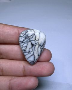 Cabochon de Jaspe Pinolithe Naturel, Pierre Précieuse en Cristal pour Création de Bijoux, Fourniture de Pierres de Guérison, Blanc et Noir - Product Image 1