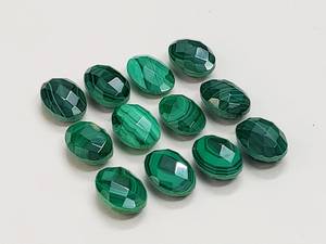 Malachite naturelle facettée ovale en forme de briolette, pierre précieuse en vrac pour la fabrication de bijoux, pierre verte - Product Image 5
