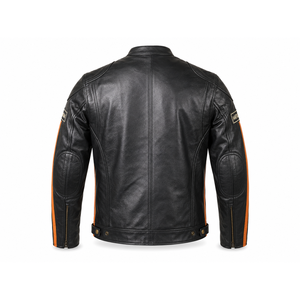 Veste de moto en cuir de vachette vintage personnalisée pour hommes avec patchs de course brodés OEM - Product Image 3
