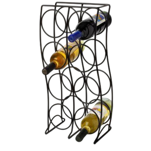Modern Black Metal Freestanding <b>Wine</b> <b>Rack</b> Holder Decorative Countertop <b>Wine</b> Storage Organizer And Display Stand For Home Kitchen - Product Image 1