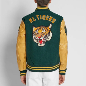 <b>Men</b>’s Premium 100% Cotton Varsity <b>Jacket</b> – Breathable <b>Summer</b>-Weight Fleece with Contrast Raglan Sleeves - Product Image 3