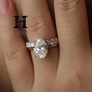 Luxury 14K Yellow Gold <b>Open</b> Gap Diamond <b>Ring</b> Lab Grown Round Brilliant Cut Diamond Cuff Band Minimalist Stackable Wedding <b>Ring</b> - Product Image 5