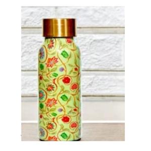 Bouteille d'eau en cuivre aux bienfaits pour la santé, ustensile de cuisine de table, bouteille en cuivre émaillée imprimée pour jus de fruits, avec verre pour boire les jus - Product Image 6