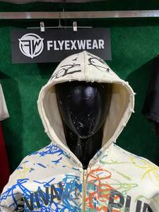 เสื้อฮู้ด FLYEXWEAR แบบซิป ยูนิเซ็กซ์ พิมพ์ลายดิจิตอลลายมุก ทรงโอเวอร์ไซส์ สตรีทแวร์ ทรงปกติ ผ้าฝ้ายฟลีซ 100% เสื้อกันหนาว - Product Image 2