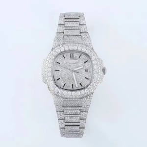 Montre classique en moissanite blanche, entièrement sertie, style hip-hop, mouvement à quartz VVS, luxe, acier inoxydable, haute qualité 10 - Product Image 4