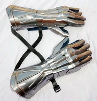Gants de guerrier médiévaux artisanaux de haute qualité, fonctionnels, en acier doux plaqué pour la reconstitution historique