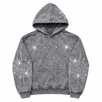 Sweat-shirt unisexe à blocs de couleur avec strass, coupe classique, en molleton bouclette, pour l'hiver, décontracté, designs personnalisés
