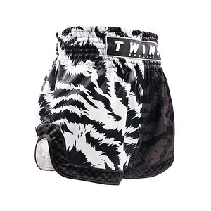 Shorts de boxe pour hommes, imprimé noir et blanc, polyester à séchage rapide, vêtements d'arts martiaux, légers et respirants - Product Image 2
