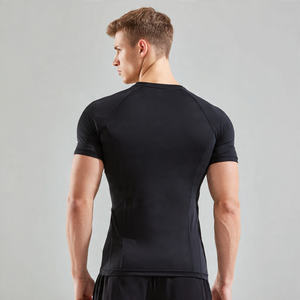 T-shirts de yoga ajustés pour hommes actifs, anti-humidité, séchage rapide, respirants, écologiques, couche de base douce - Product Image 2