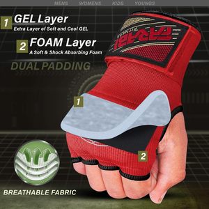 Gants d'entraînement Farabi Sports personnalisés avec logo, rembourrés en gel, demi-doigts, avec sangle auto-agrippante pour MMA, Muay Thai, et bandages de main pour enfants - Product Image 2