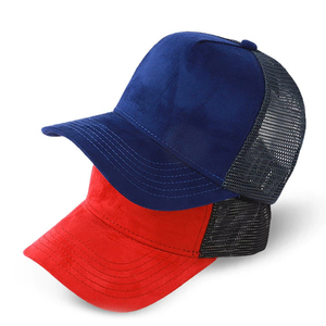 Manufacturers Wholesale OEM Custom Suede Trucker <b>Hat</b> Logo Embroidery Puff 5 Panel Blank Trucker Cap - Product Image 1