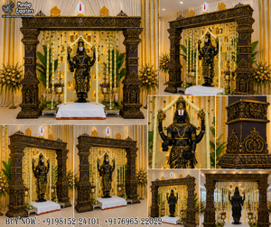 Décor de scène Balaji d'inspiration temple pour la cérémonie du fil du sud de l'Inde - Product Image 5