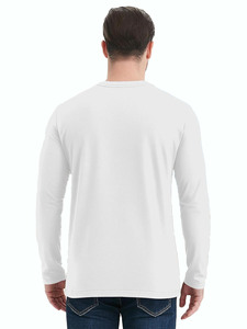 Camiseta de Hombre 2026, Blanca, Manga Larga, Cuello Redondo, Corte Regular, Color Sólido, Tejida, 100% Algodón, Diseño Personalizado, ODM, OEM - Product Image 2