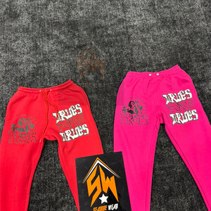 Premium Quality Men Acid Wash Mid <b>Trouser</b> 100% Cotton Material Lightweight Eco-Friendly Customised Logo Printing Streetwear OEM - Product Image 4