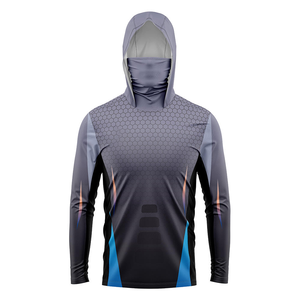 Chemise de pêche à capuche UPF 50, séchage rapide, respirante, polyester, manches longues, protection UV, vêtements de plein air - Product Image 2