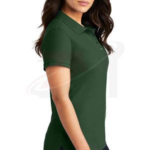 เสื้อโปโลผู้หญิงแบบกำหนดเอง ผลิตแบบ OEM ผ้าฝ้ายระบายอากาศ แขนสั้น สั่งซื้อจำนวนมาก คุณภาพส่งออก - Product Image 4