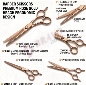 Professional Hair Cutting Salon Scissors Titanium Japan Steel 440c Beauty Hairdressing <b>Barber</b> Shears <b>Set</b> With Customized Brandin - Product Image 5