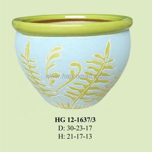 กระถางดอกไม้เซรามิก S/3เวียดนาม/กระถางดอกไม้เซรามิกในร่มสำหรับตกแต่งบ้าน/แคชกระถาง (HG 13-1371/3) - Product Image 2