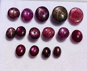 Cabochon de rubis étoilé naturel de qualité supérieure, taille ovale ronde, prix d'usine pour montures de bagues personnalisées - Product Image 2