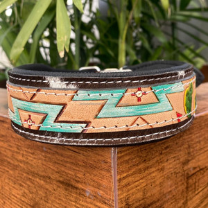 Collier pour chien rembourré en cuir véritable personnalisé de luxe Collier pour chien à boucle réglable robuste pour chiot - Product Image 5