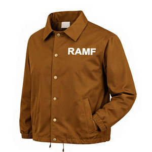 Nouvelle veste en toile cirée marron pour homme, pull long, veste softshell, veste de coach, veste personnalisée en daim et nylon - Product Image 3