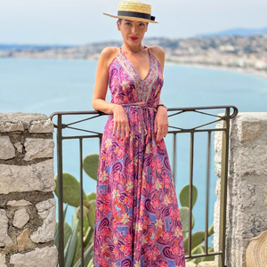 Vestido Bohemio al por Mayor, Vestido sin Mangas, Vestido Largo de Verano, Vestido Casual Estampado con Cuello en V - Product Image 1