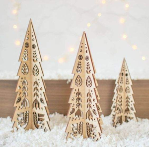 Árbol de Navidad de Madera en Blanco para Pintar, Decoración de Escritorio, Regalo, Adorno para Niños - Product Image 1