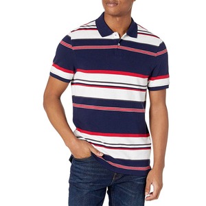 Polo pour homme élégant et décontracté à motif uni, manches courtes, anti-plis, en coton uni - Product Image 3