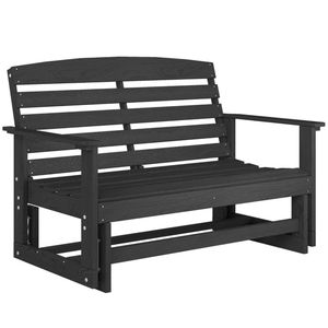 Sedia a dondolo nera per terrazze, giardini, balconi e cortili, ideale per spazi esterni - Product Image 5