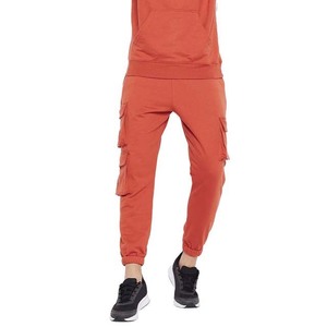 Survêtement à capuche orange pour homme, coupe classique, couleur unie, avec poches latérales, vêtement d'automne, 100% coton respirant - Product Image 5