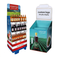 Supports d'affichage en carton ondulé pour produits de boissons, bière, vin, bouteilles d'eau, boissons gazeuses, présentoirs de sol en papier pour magasins, PVC