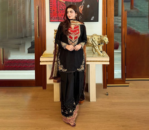 Customizable Traditional abaya <b>dress</b> for Women <b>Eid</b> Ramzan Special Salwar Kameez Readymade Dhoti Style Pant Natural <b>Pakistani</b> - Product Image 1