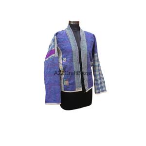 Veste réversible vintage en coton 100% tricotée à la main avec boutons, artisanale indienne, manteau d'hiver pour femmes - Product Image 3