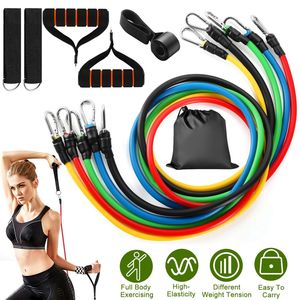 Set di fasce per allenamento Fitness da 11 pezzi, tubi di resistenza da 100 libbre, maniglie di ancoraggio per la caviglia, cinturini per allenamento fisico, Yoga - Product Image 2