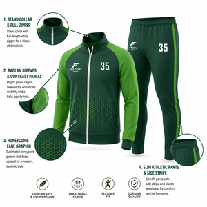Ensemble de survêtement sportif personnalisé pour homme, respirant, sublimation, entraînement, tenue de football, jogging, gym, fitness, vêtements de sport - Product Image 4
