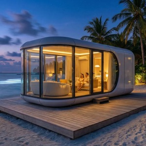 Casa Prefabricada <span class=keywords><strong>de</strong></span> Lujo en Forma <span class=keywords><strong>de</strong></span> Cápsula Espacial <span class=keywords><strong>de</strong></span> Aluminio |   Casa Móvil <span class=keywords><strong>de</strong></span> Acero para Taller, Hotel, Resort, Glamping |   Certificado CE, Energía Solar - Product Image 1