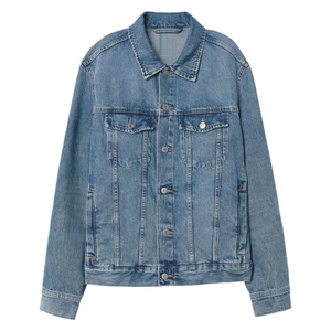 Veste en jean pour homme LIMOS SPORTS, style hip-hop respirant, denim délavé moyen, tissu en coton, OEM personnalisé - Product Image 1